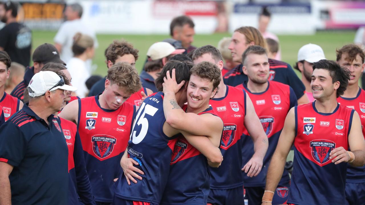 Portarlington, which has brought in further new faces in Scott Greenhough, Jack Dorgan, Nick Sing and Tom Panuccio in 2025, beat Newcomb in Round 3. Picture: Mark Wilson
