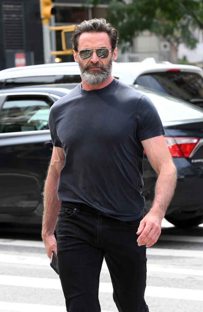 Hugh Jackman is seen for the first time after announcing his marriage breakdown. Picture: Elder Ordonez/SplashNews.com