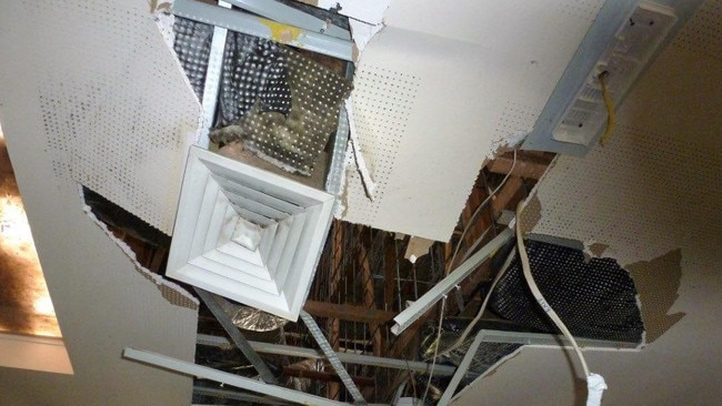 The ceilings were destroyed. Picture: Supplied