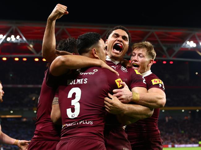 Xavier Coates celebrates scoring during Game 2.