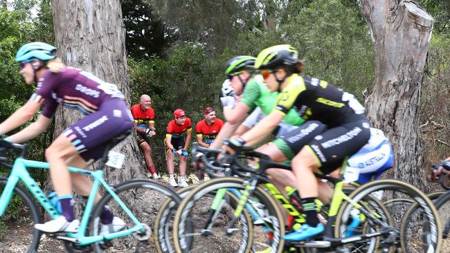 11.1.2018.Gumeracha will host the start and finish of Stage One of the Santos Women's Tour Down Under.Dean Bretherton,Leo Zimmermann and Anthony Zimmermann at Mt Torrens. pic tait schmaal.