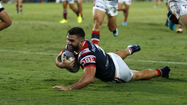 James Tedesco scored a double on his club debut for the Roosters