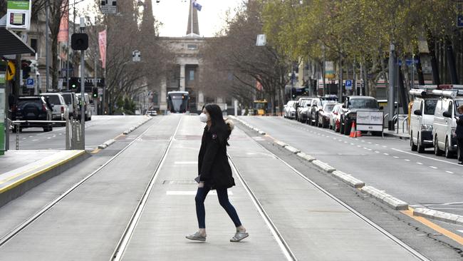 Melbourne in lockdown. Picture: Andrew Henshaw