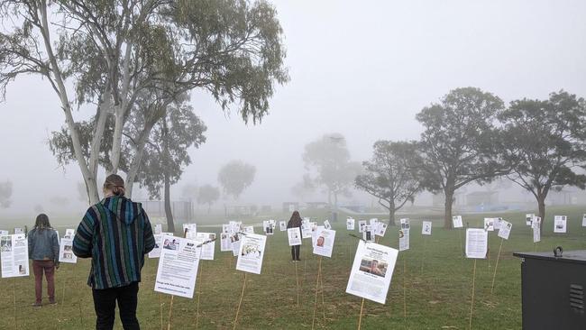 A Forest of the Fallen installation was removed by organisers of South Australian Anzac Day ceremony in 2023.