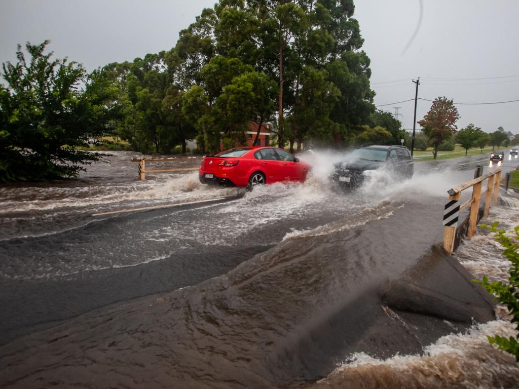 A flooded East Creek at Alderley St in Toowomba. Picture: David Martinelli