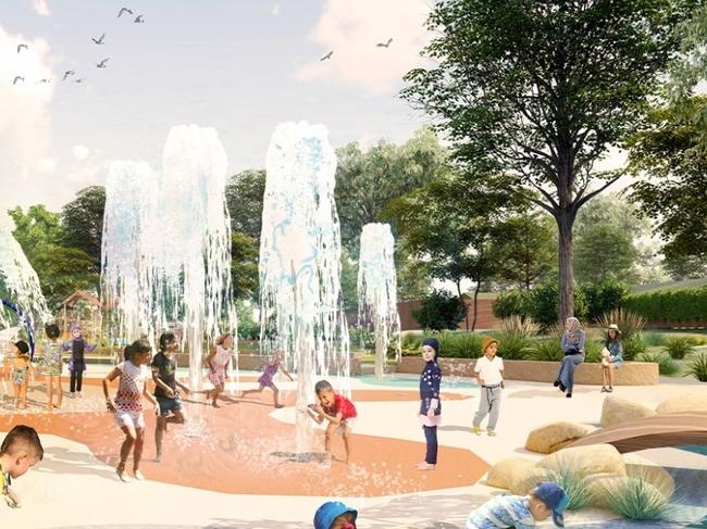 Design concept images of a splash park planned for Greenacre.