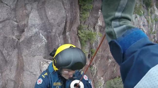 A man has been rescued from a Scenic Rim cliff face after a horror fall from a popular hiking spot. VIDEO: RACQ LifeFlight Rescue