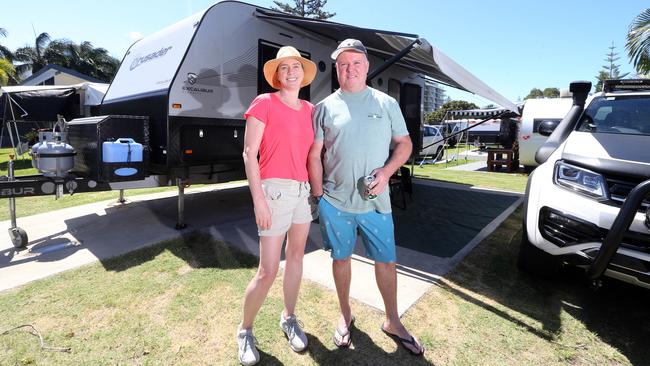 Cam and Tania Withers stayed at Burleigh Beach Tourist Park last week.