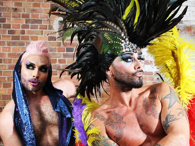 MX ONLY Dallas Dellaforce , Captain Kidd and Louis Biggs of Briefs the second coming at Brisbane Powerhouse 3rd -14th December circus drag burlesque, tickets brisbanepowerhouse.org Photo Ric Frearson