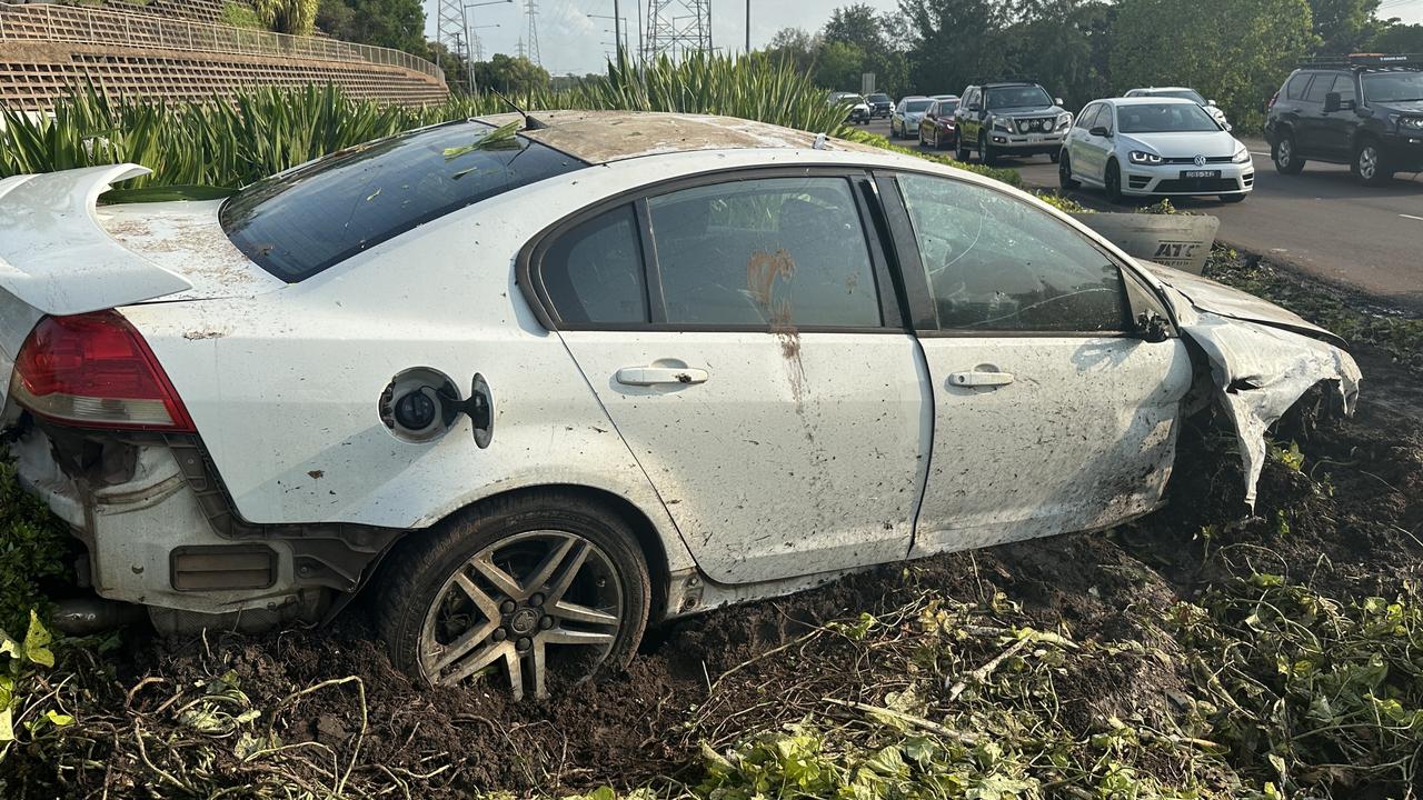 Mangled sedan greets morning commuters en route to CBD