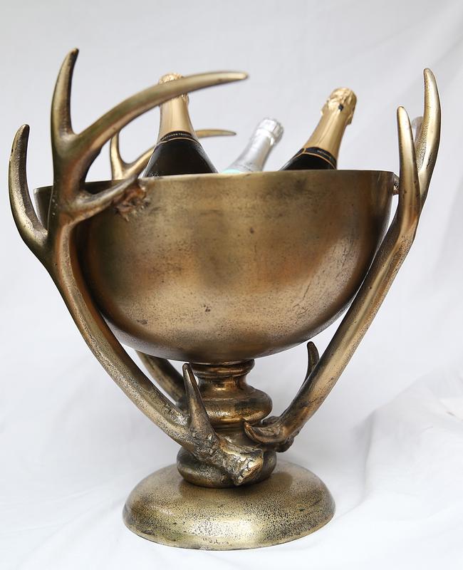 <b>Champagne bucket:</b> I love a holiday purchase and picked up this gorgeous piece on a recent trip to beautiful Noosa. I love the unique elements of the brass and the horns.