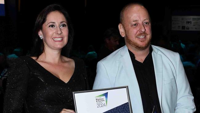 WINNERS: Hospitality – Restaurant, Banksia Seafood and Grill, Aleeca Waterman and Saul Collins. Picture: Patrick Woods.