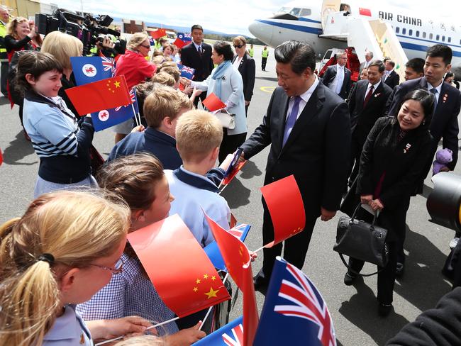 President Xi Jinping meets students from Albuera Street and Waimea Heights primary schools. Picture: NIKKI DAVIS-JONES