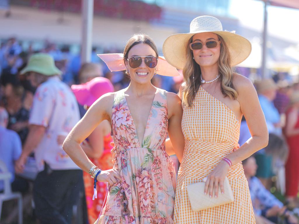 Georgina Murphy and Lisa Andrews at the 2021 Great Northern Darwin Cup. Picture: Glenn Campbell