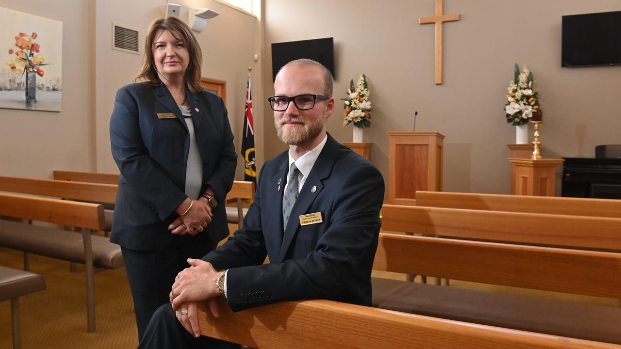 Funeral directors Karina Jones and Thomas Butler at Ivan Butler Funerals. Picture: Keryn Stevens