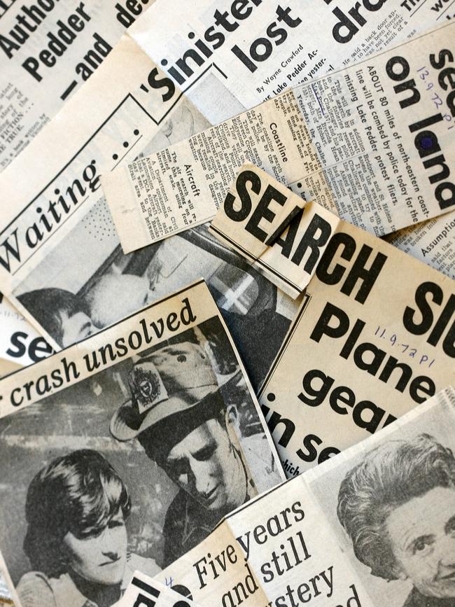 Clippings from old articles in the Mercury about Brenda Hean and Max Price’s disappearance.