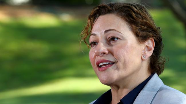 Deputy Premier Jackie Trad at Monday’s Cabinet meeting. Picture: AAP/David Clark