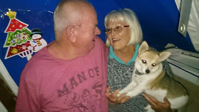 Malcolm 'Mal' Todd with wife Sandi and dog Gracie in 2016.