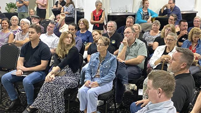 About 150 Redlynch residents and stakeholders voiced strong opposition to a development application seeking preliminary approval to change a rural zone area to an industrial zone, at the Red Beret Hotel on Monday night.