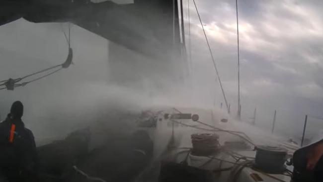 Image from LawConnect during one of the roughest Sydney to Hobart races some crew had experienced