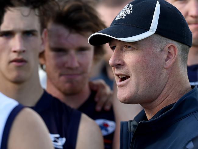 RDFL football: Melton Centrals V Macedon. Macedon coach Jeff Andrews. Picture: Kylie Else