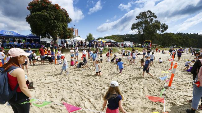 Australia Day celebrations, also known as 'a day on the beach' at Kingston Beach drew large crowds in 2020. Picture: Matt Thompson