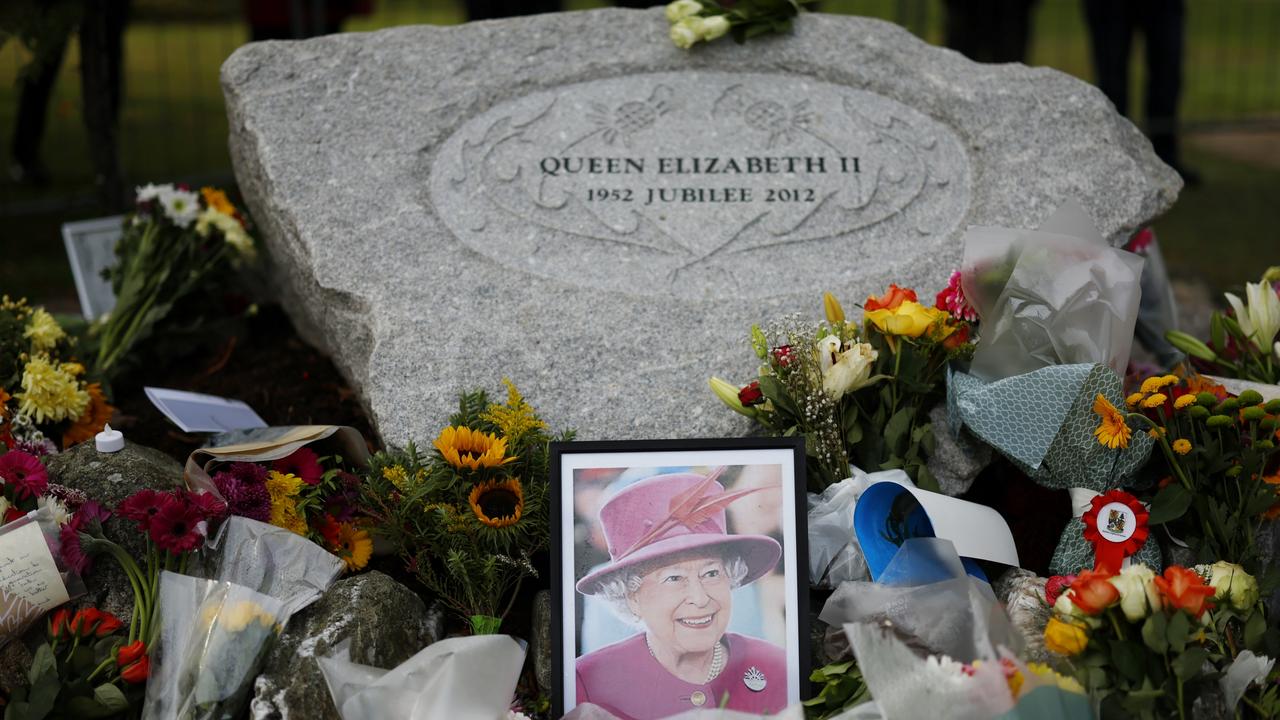 Floral tributes are left for the late Queen Elizabeth II on September 11, 2022 in Ballater, United Kingdom. Picture: Jeff J Mitchell/Getty Images