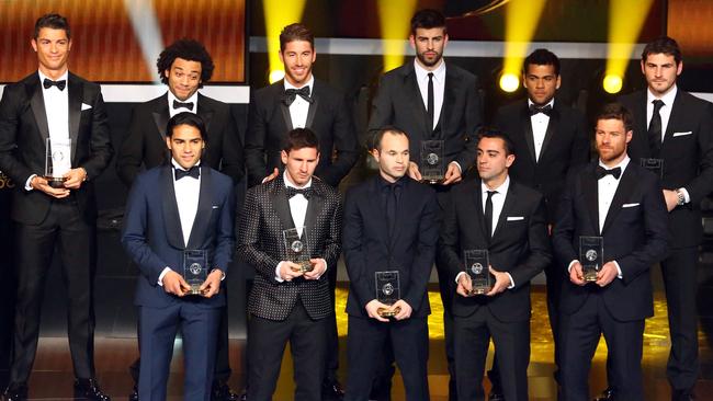 The 2013 Ballon d’Or team of the season.