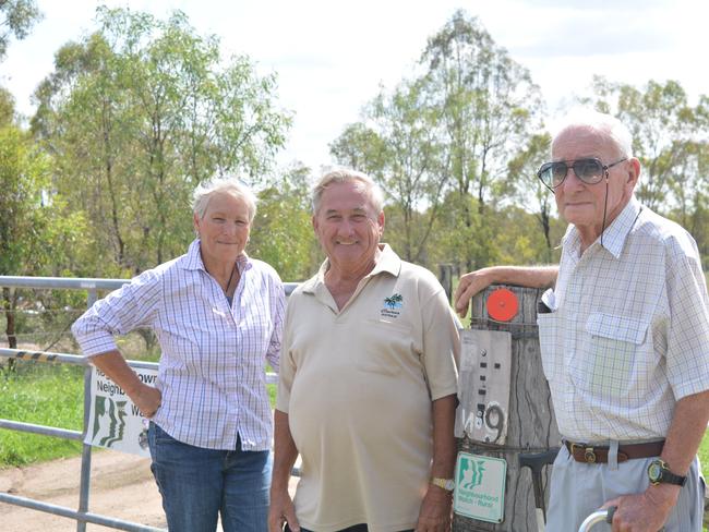 Robyn Hall, Ralph Gurowski and Ron Andrew are eager to see the Regency Downs neighbourhood watch meetings attract more attendees. Photo: Ebony Graveur