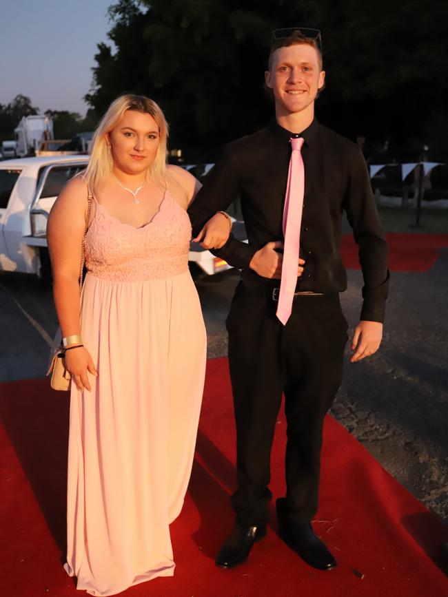 Riley Harvey-Raey and partner at the James Nash State High School formal 2022.