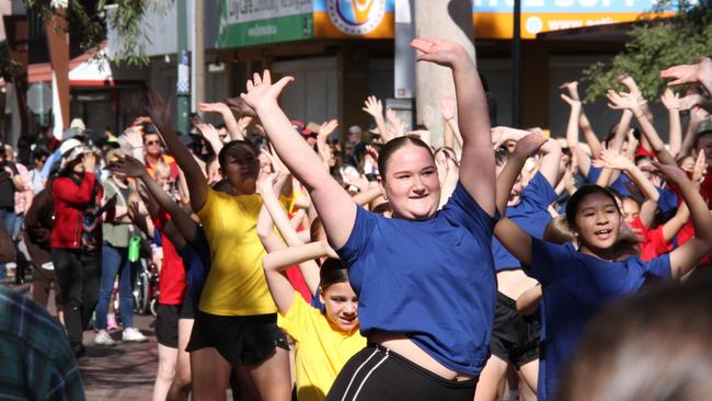 Dancers from Studio B in Alice Springs were in the march. Picture: Gera Kazakov
