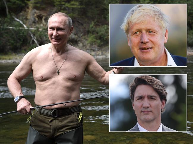 Topless Putin mocked by world leaders