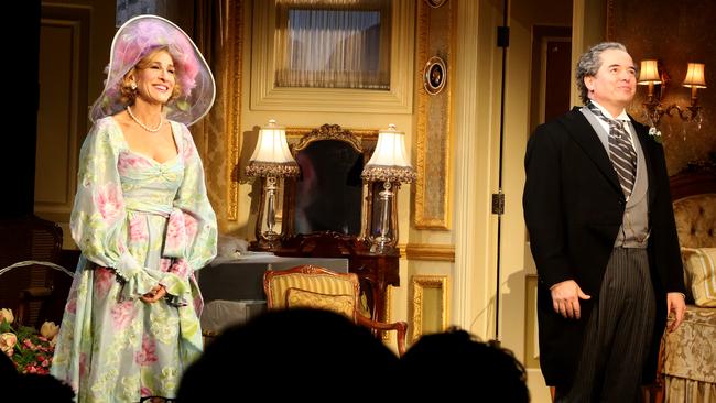 Sarah Jessica Parker and Matthew Broderick during the opening night curtain call for Plaza Suite on Broadway. Picture: Bruce Glikas