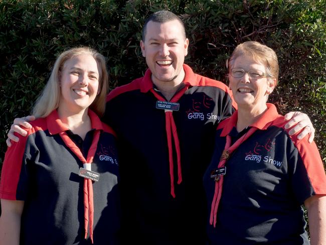 Narelle Sauerbier with brother Adam Wardle and their mum Jenny Wardle have been part of the Cumberland Gang Show for 30 years. Picture: Tim Searle Photography