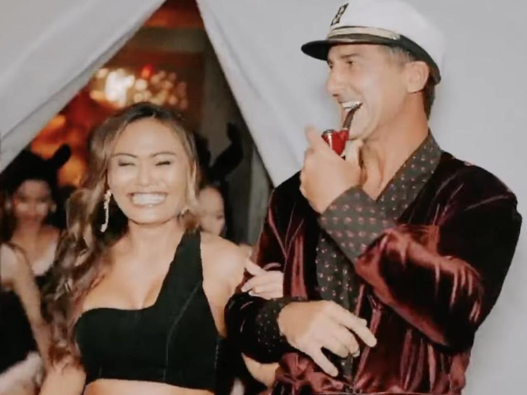 Ex-Essendon player Ricky Olarenshaw and his former wife Saranitha. Picture: Facebook