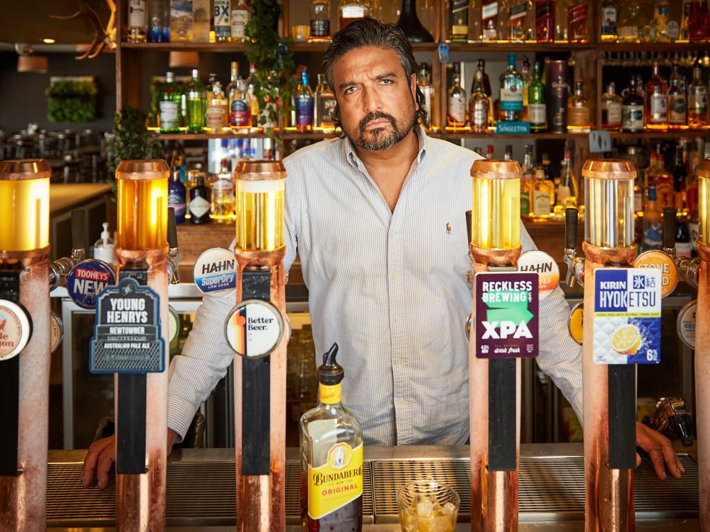 Publican Ash Lyons at the Oxford Hotel in Bathurst NSW. Picture: Graham Schumann