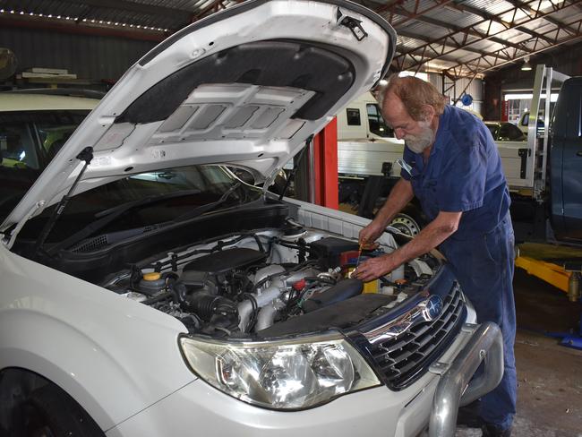 Michael Dunn runs family business Mick Dunn Motor Repairs in Mackay. Picture: Madeleine Graham