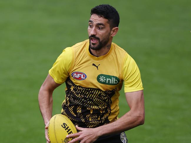 Marlion Pickett joins the main Richmond training session on Thursday. Picture: Michael Klein