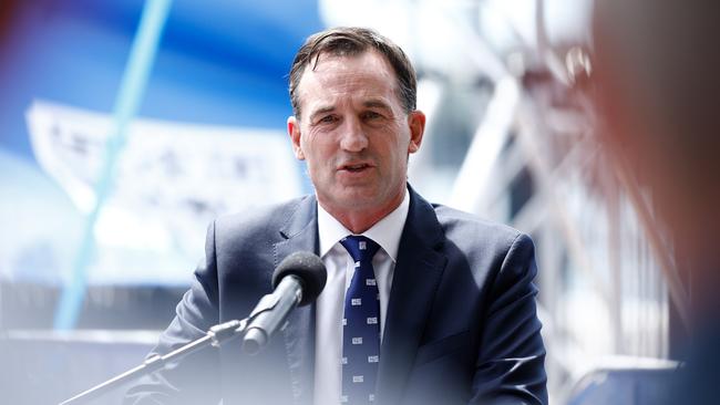 AFL boss Andrew Dillon also fronted the media. Photo by Michael Willson/AFL Photos via Getty Images