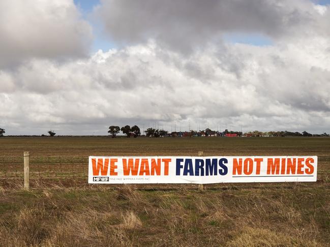 A sign opposing mining projects in the Wimmera. Picture: Rachel Simmonds