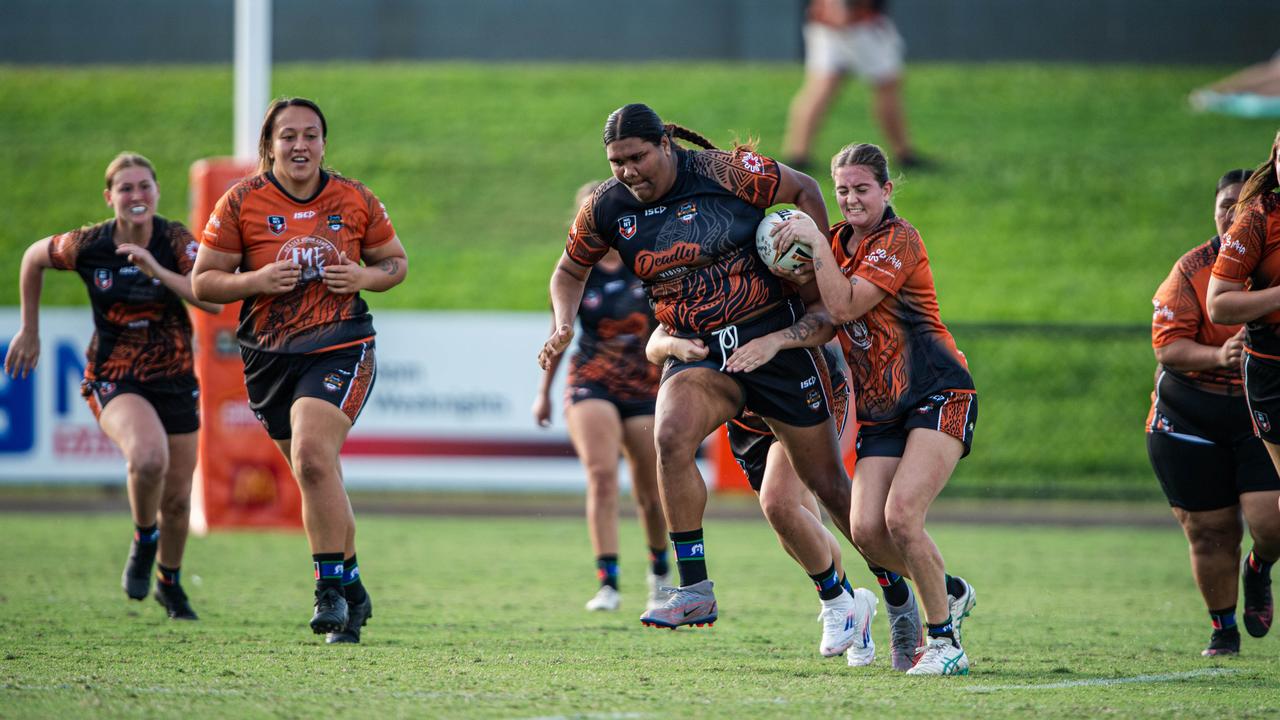 Taylah Garling at the 2024 Deadly Cup Carnival between the Indigenous All Stars and Territory All Stars. Picture: Pema Tamang Pakhrin