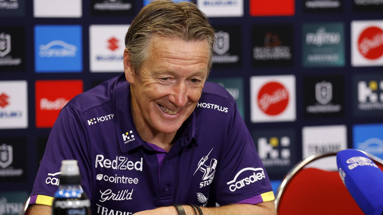 A satisfied Craig Bellamy after beating the Broncos last week. NRL Pics