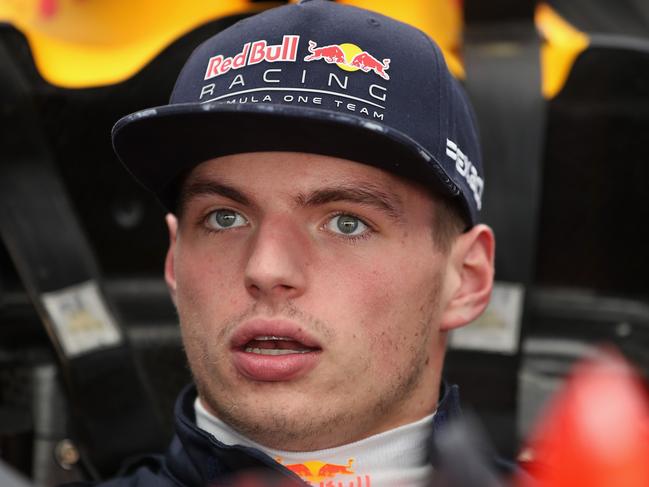 AUSTIN, TX - OCTOBER 19: Max Verstappen of Netherlands and Red Bull Racing prepares for the weekend in the garage during previews ahead of the United States Formula One Grand Prix at Circuit of The Americas on October 19, 2017 in Austin, Texas.   Clive Mason/Getty Images/AFP == FOR NEWSPAPERS, INTERNET, TELCOS & TELEVISION USE ONLY ==