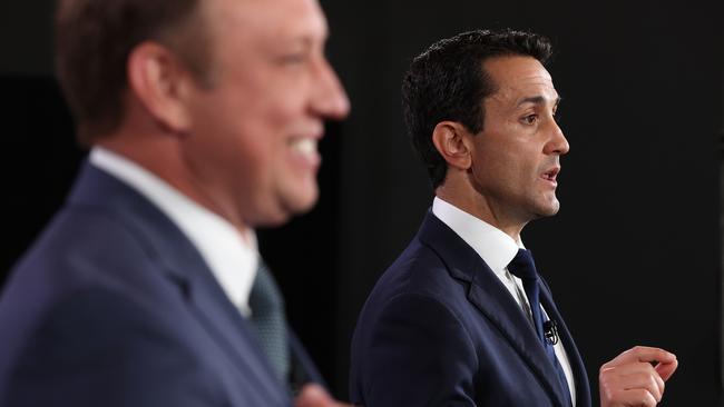 Queensland Premier Steven Miles and Opposition Leader David Crisafulli. Picture: Adam Head