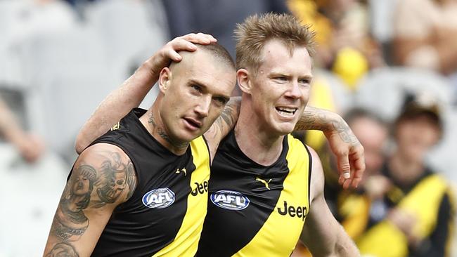 Dustin Martin and Jack Riewoldt were a deadly combo yet again for the Tigers against Hawthorn. Picture: Darrian Traynor/Getty Images