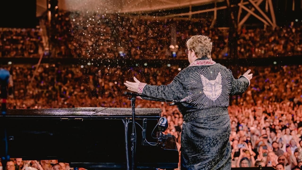 Elton John performs at Allianz Stadium during his Sydney tour. Picture: Ben Gibson