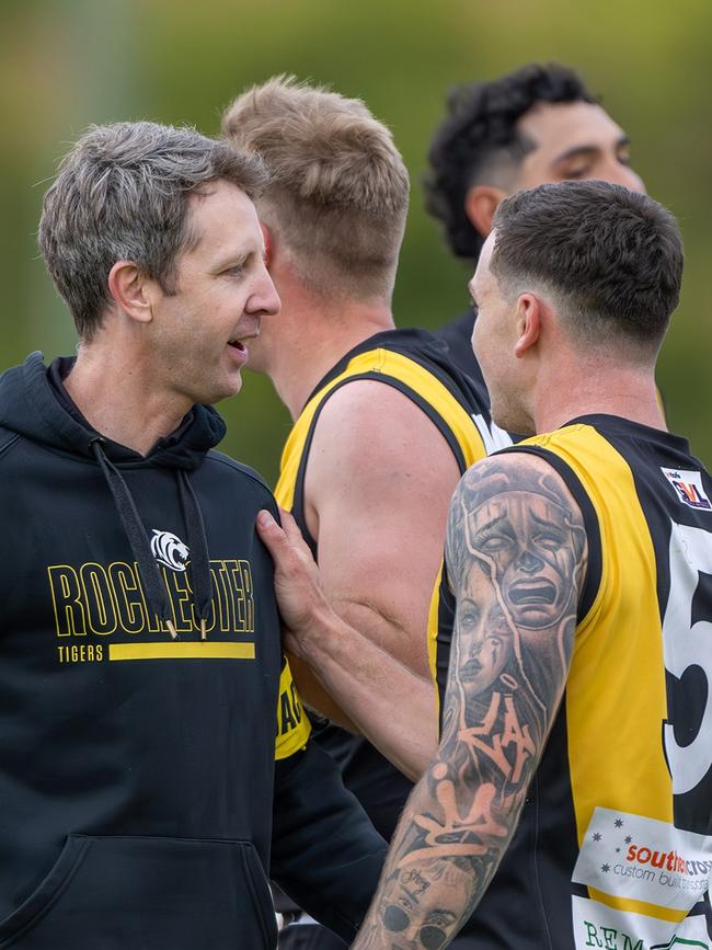 Rochester coach Ash Watson, left. Picture: Bruce Povey