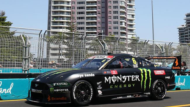 Tickford Ford Mustang driver Cameron Waters competes in the Gold Coast 600 Supercars race, held at the Surfers Paradise circuit. PICTURE: BRENDAN RADKE