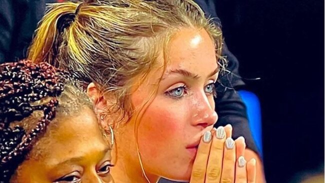 Catherine Gurd went viral after attending the Peach Bowl on New Year’s Eve between Georgia and Ohio State. Picture: Instagram/ESPN