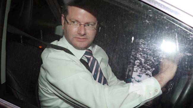 Pictured leaving the ICAC office in Sydney after giving evidence on Wednesday is Liberal MP Mark Coure. Picture: Richard Dobson